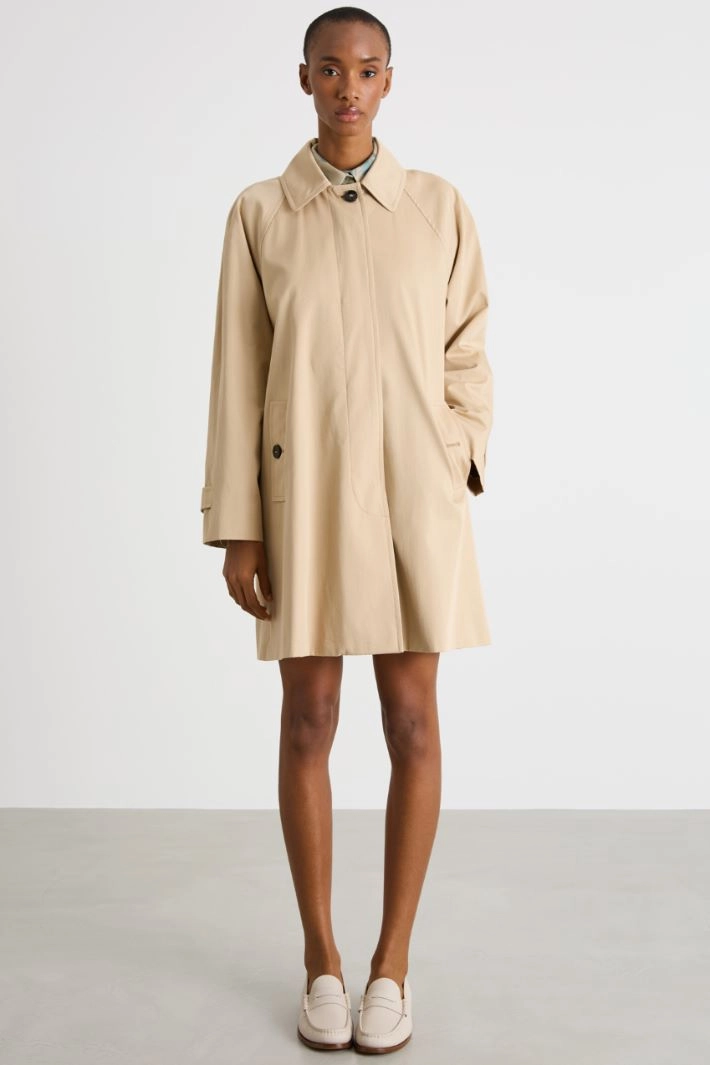 Showerproof trench coat - CAMEL