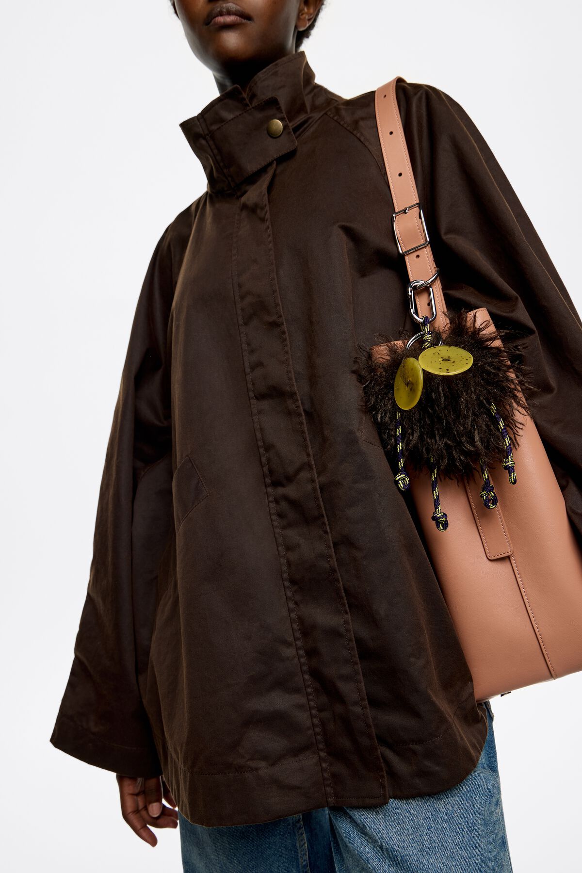 Brown fur Consuelo key ring