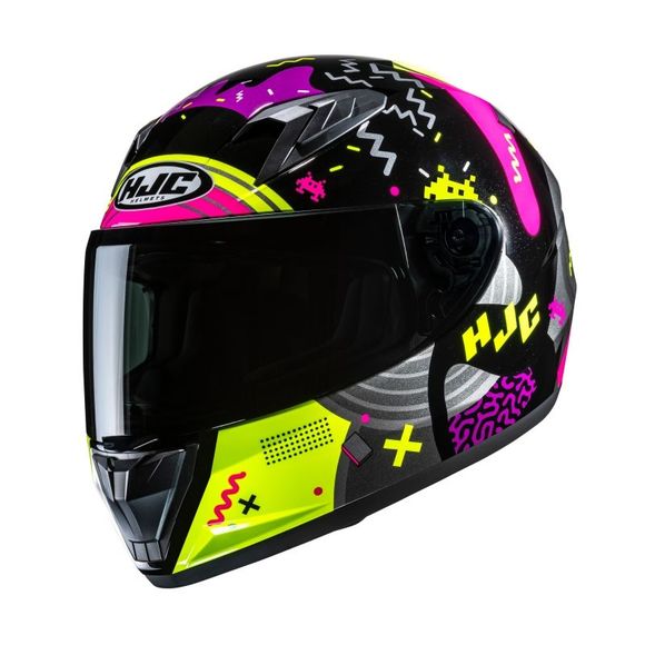 Casque intégral HJC Y10 - MIKA - Jaune / NoirRef : HJ1362