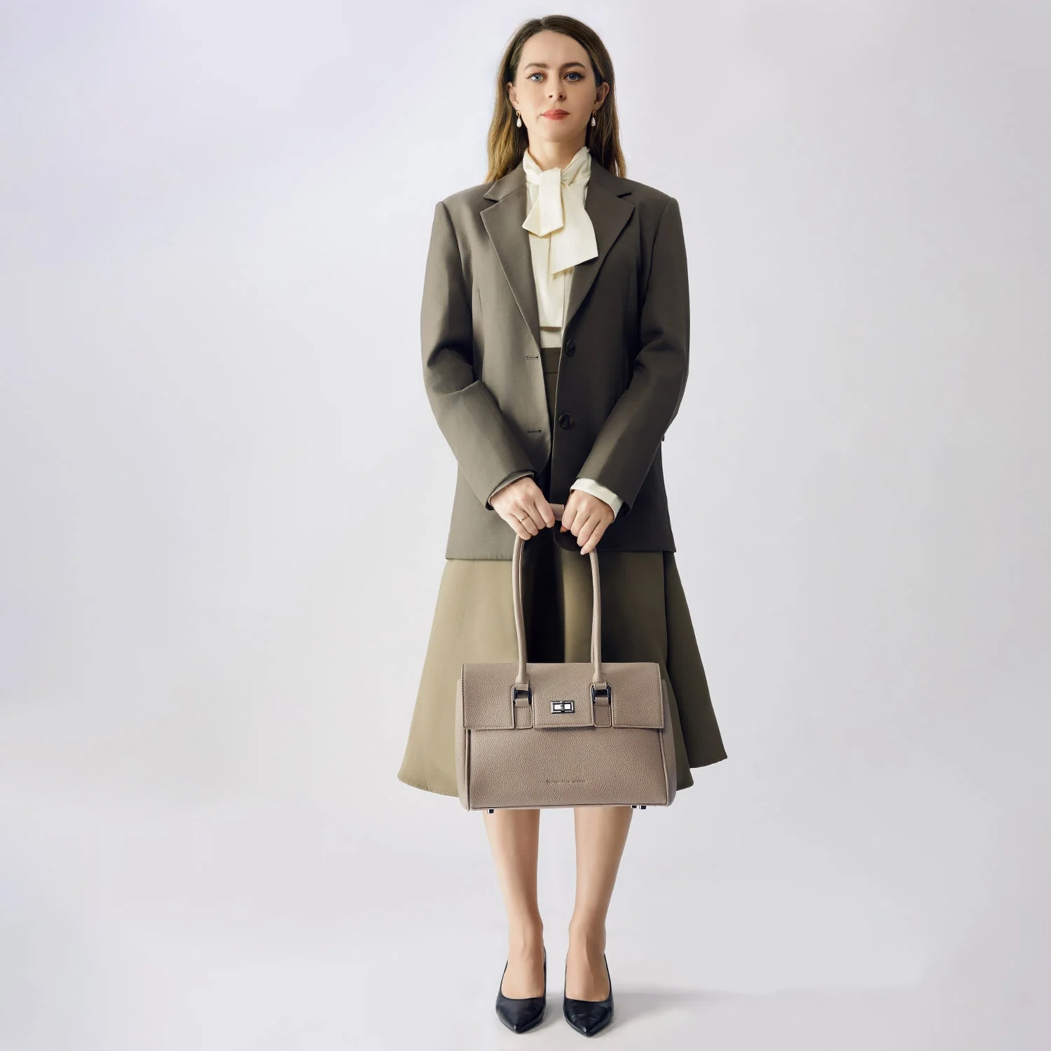 Business & Laptop Handbag Jolene Small Beige