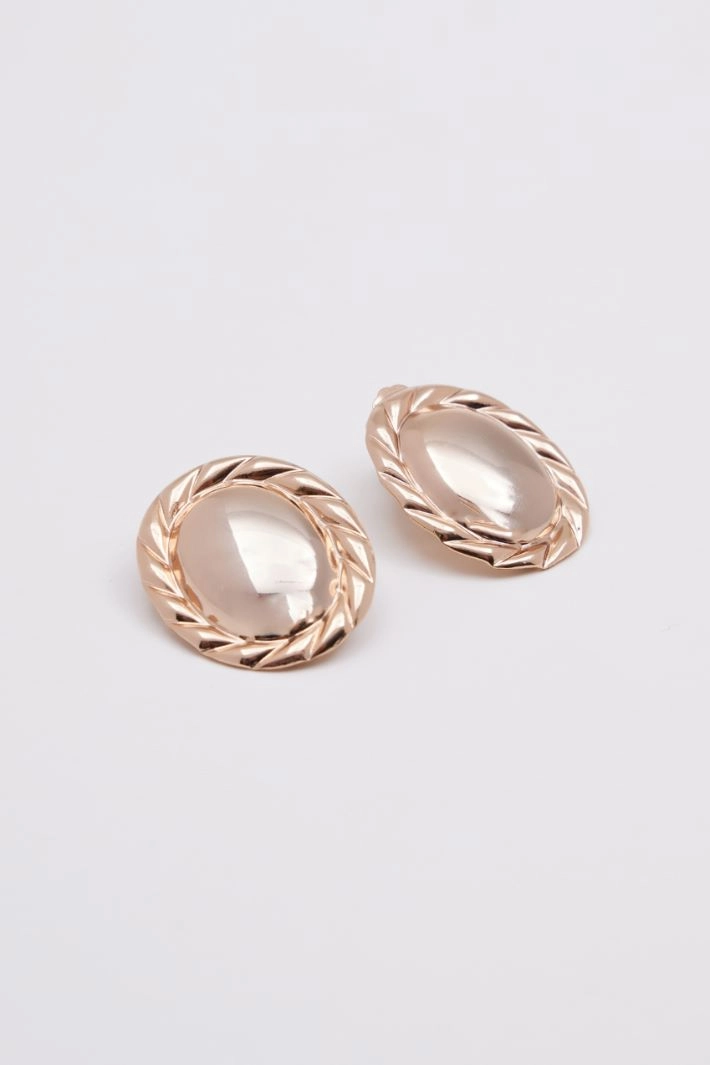 Oval metal earrings - GOLD