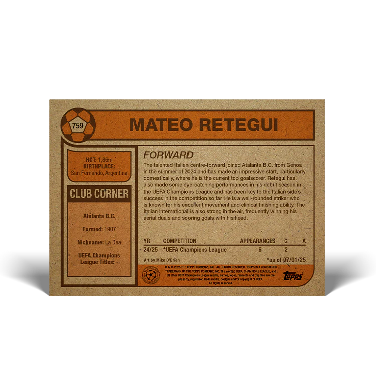 UCC Living Set Card 759 - Mateo Retegui