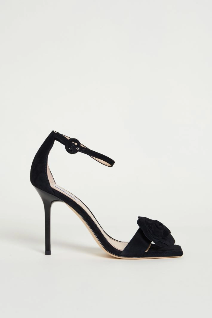 Suede sandals - BLACK