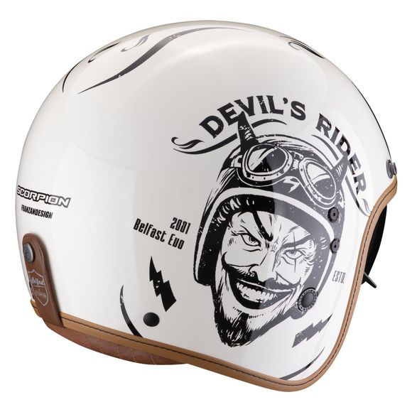 Scorpion Exo BELFAST EVO Open-Face Helmet - ROMEO - Beige/BlackRef: Sc1026-C55235
