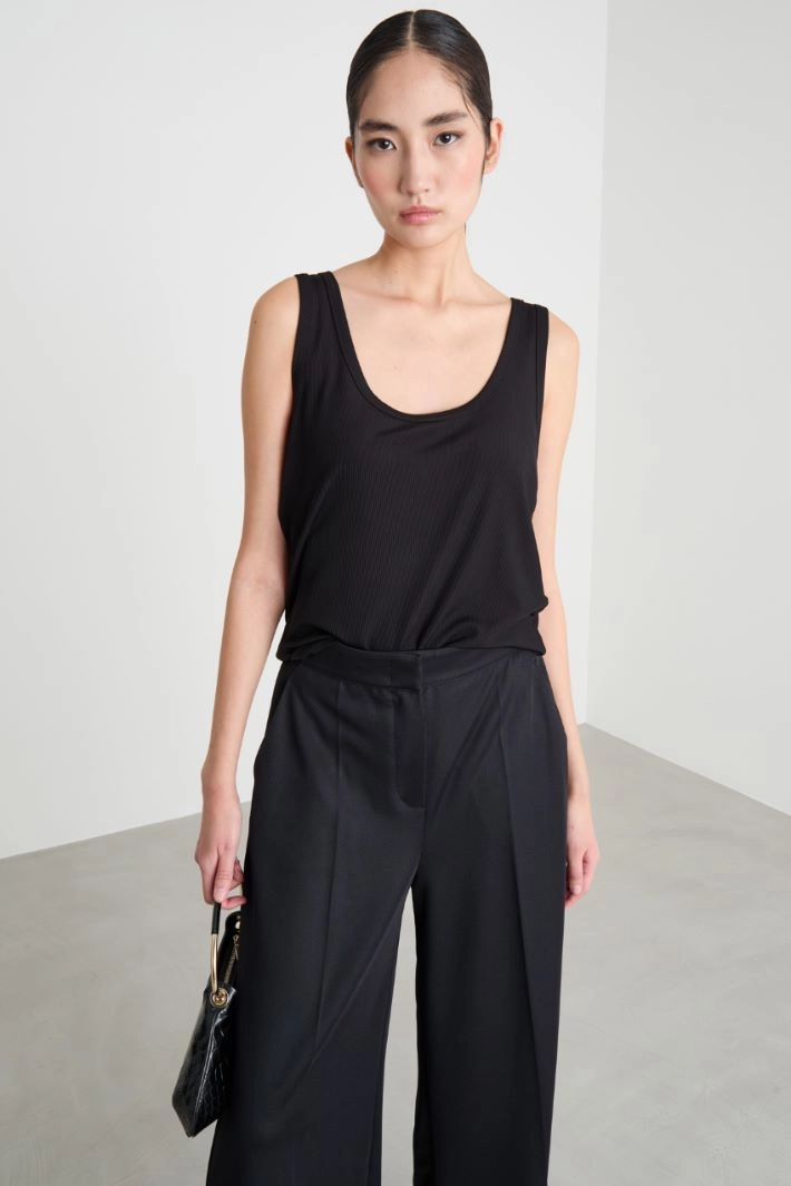 Jersey vest top - BLACK