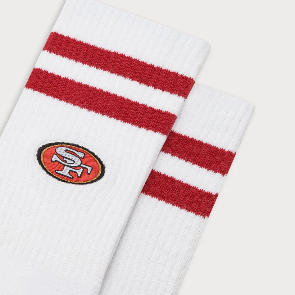 San Francisco 49ers L&L '90 Classics NFL Crew Socks White