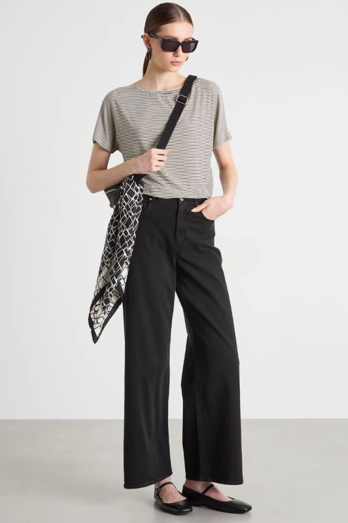 Silk scarf - BLACK WHITE