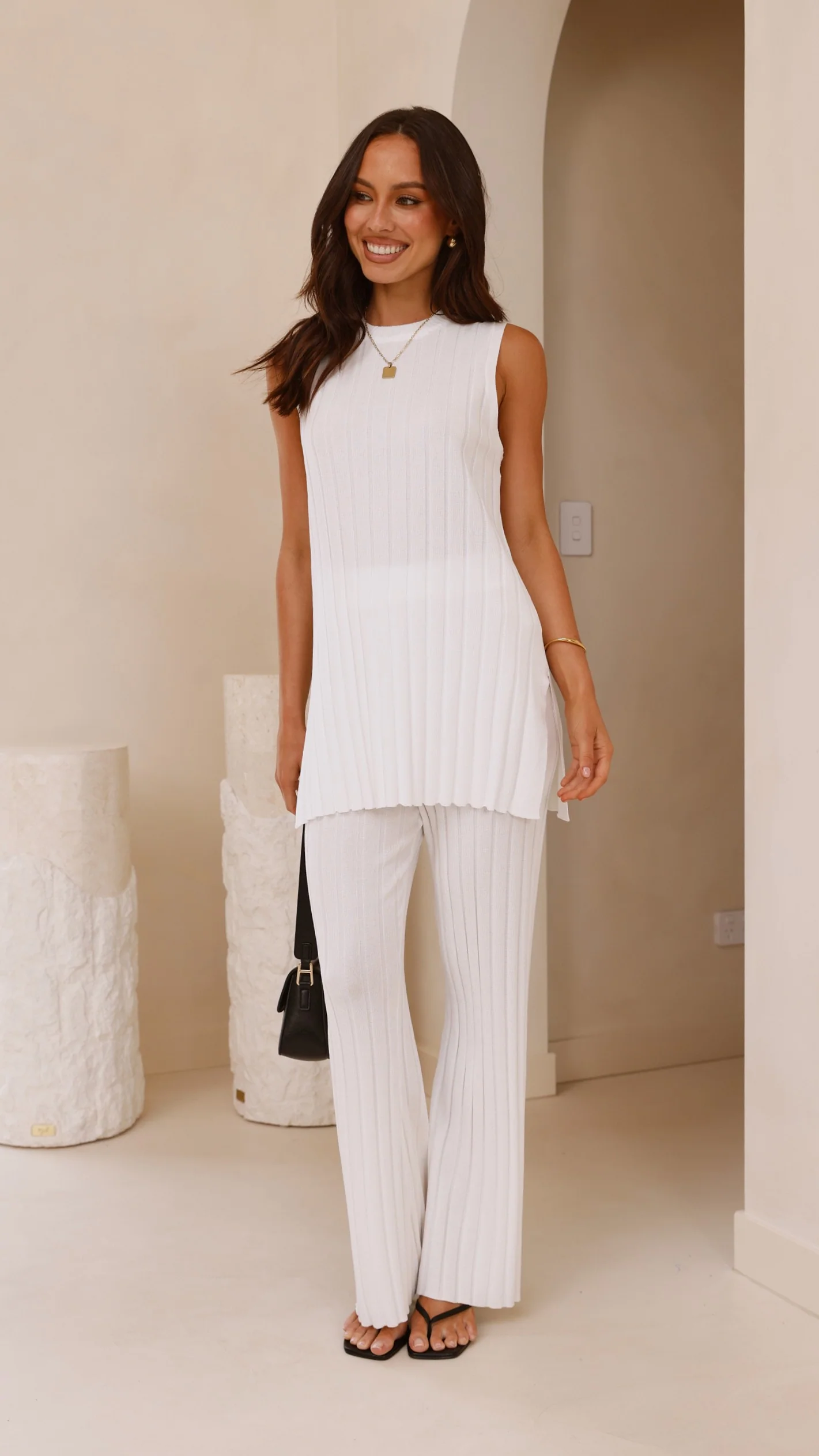 Megan Knit Pants - White