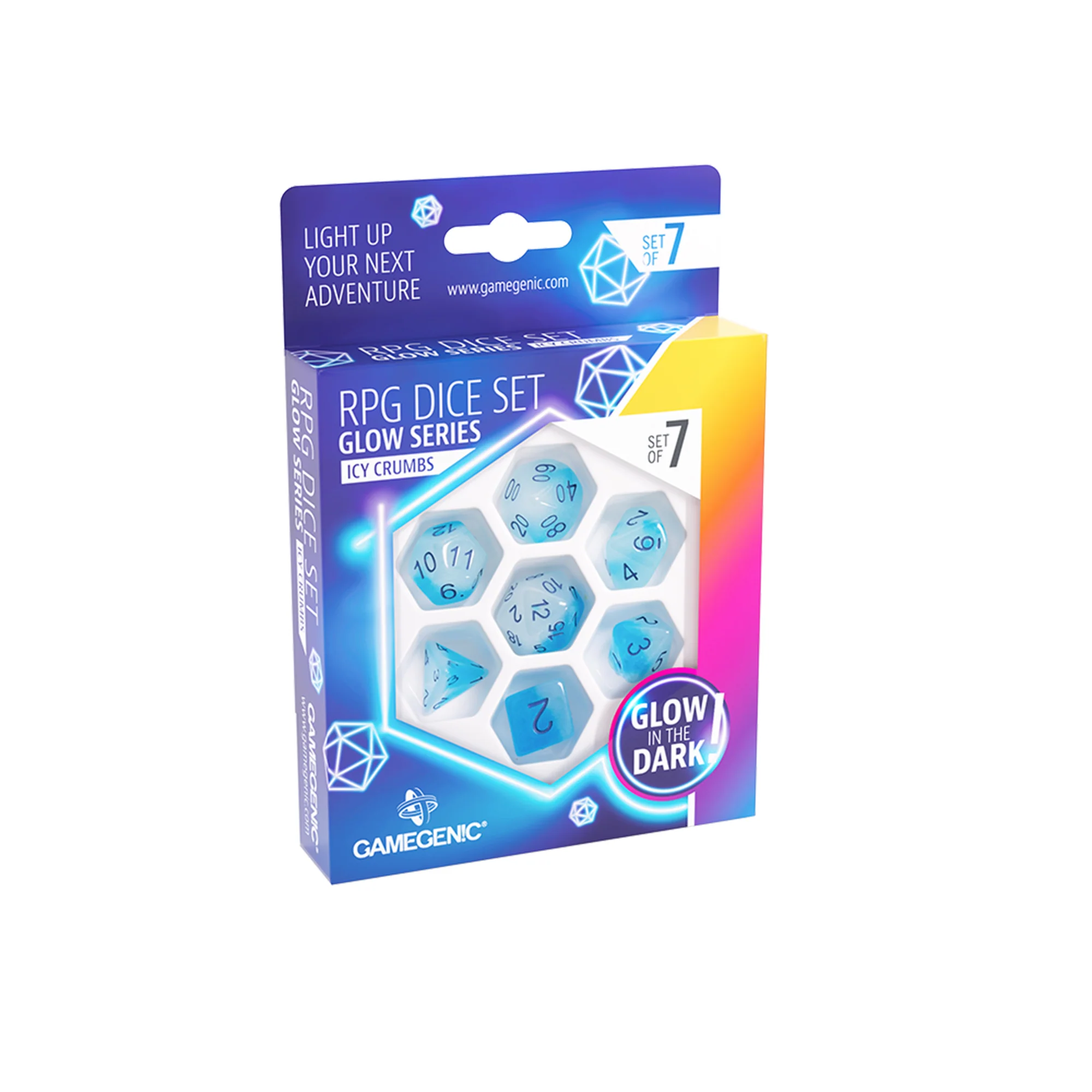 Glow Series - Icy Crumbs - RPG Dice Set (7 pcs)