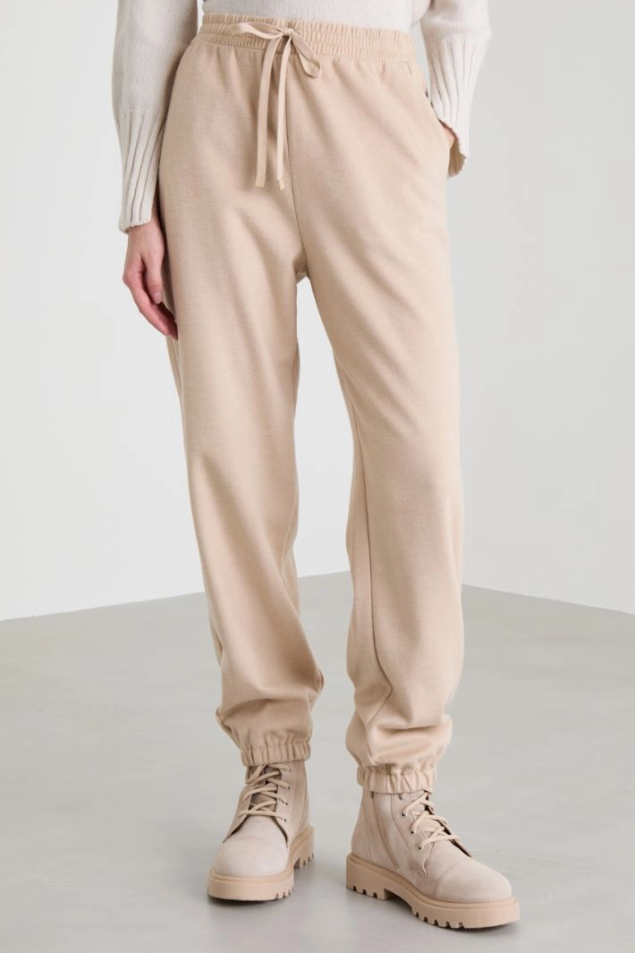 Jersey broadcloth trousers - BEIGE