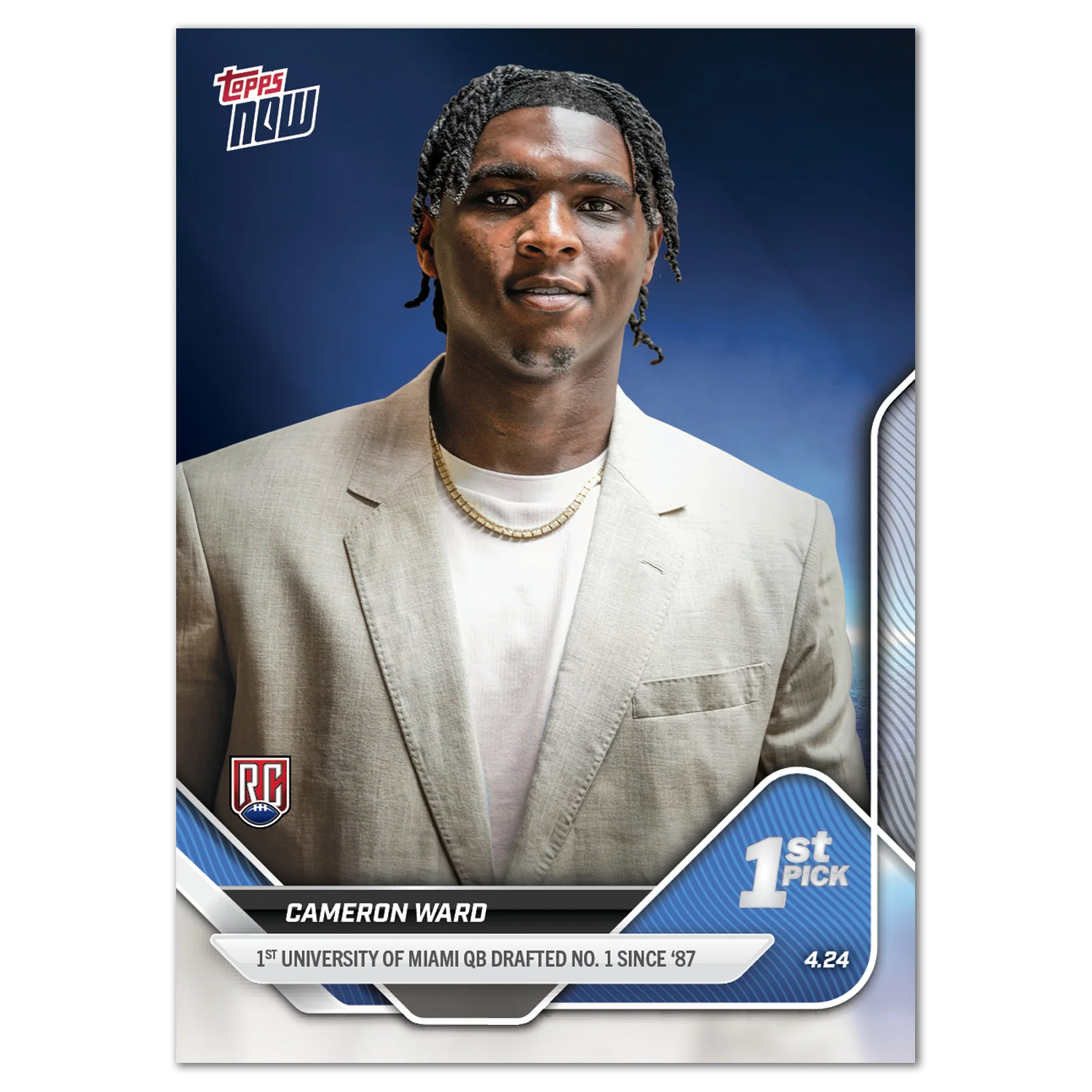 Cameron Ward - 2025 Topps NOW® Football - Card D-1 - LOOK FOR AUTOS AND TRIPLE AUTO