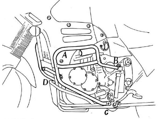 Hepco & Becker Crashbar engine guard - blackTRIUMPH 900 TIGER 900 T430 - 1993 - 1998Ref: Hbe03049A / 501700 00 01