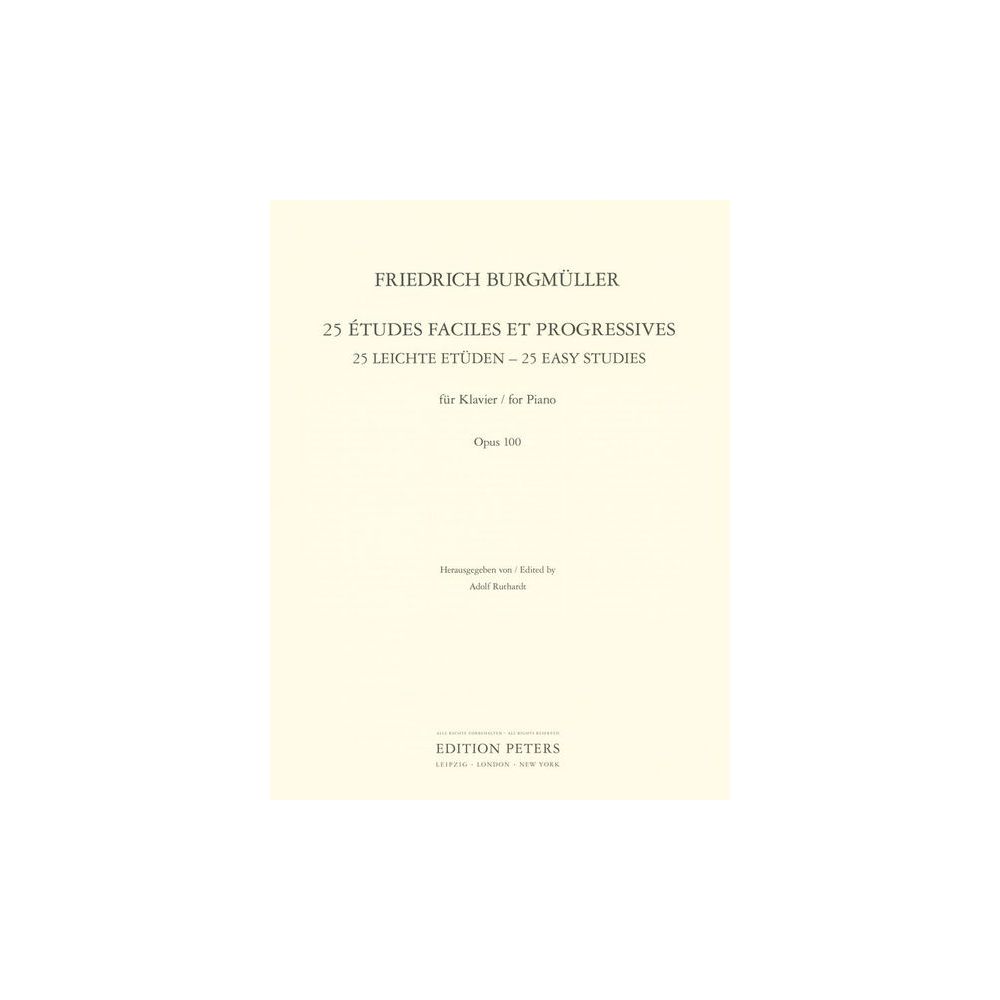 Edition Peters Burgmüller 25 leichte Etüden – Thomann Ireland