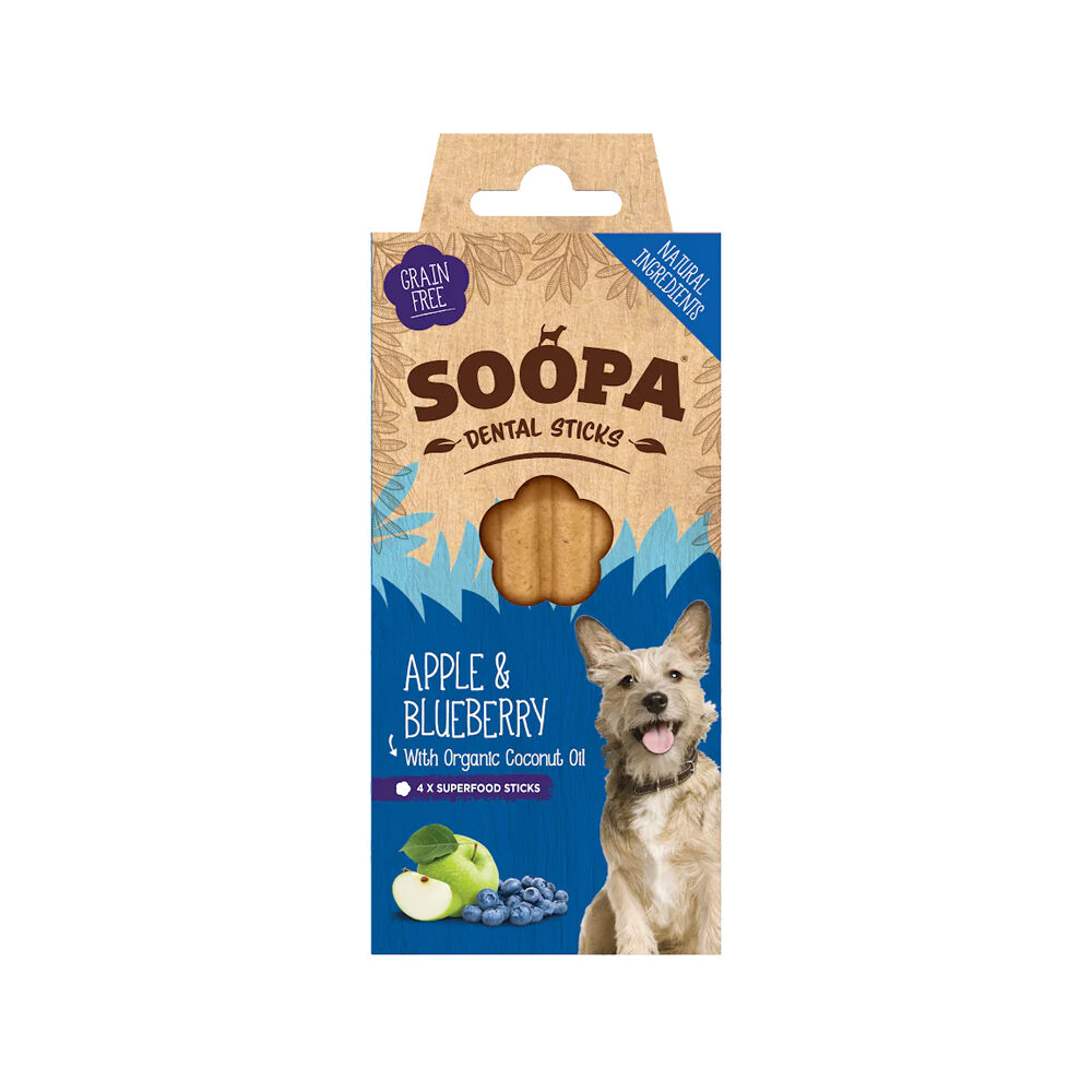 Soopa Dental Sticks Apple and Blueberry - 4 pieces