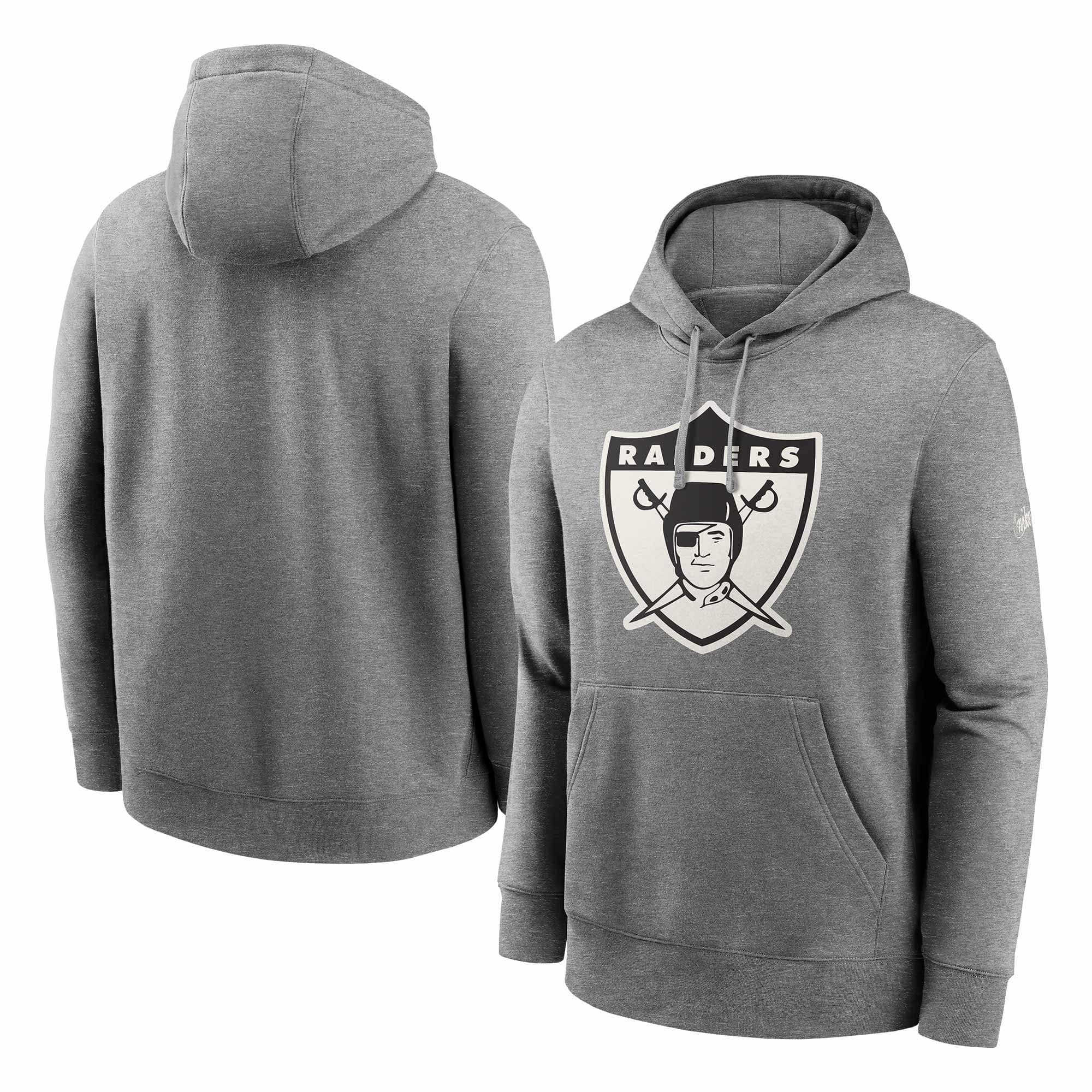 Las Vegas Raiders Rewind Throwback Fleece NFL Hoodie Grey