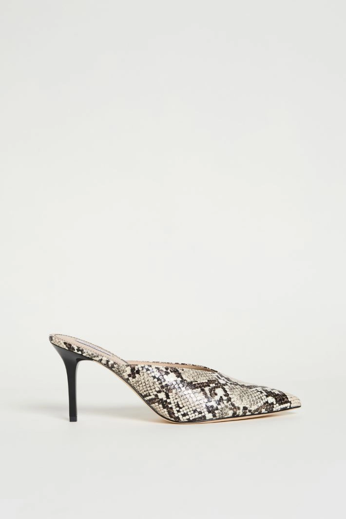 Python-print coated fabric mules - ANIMAL