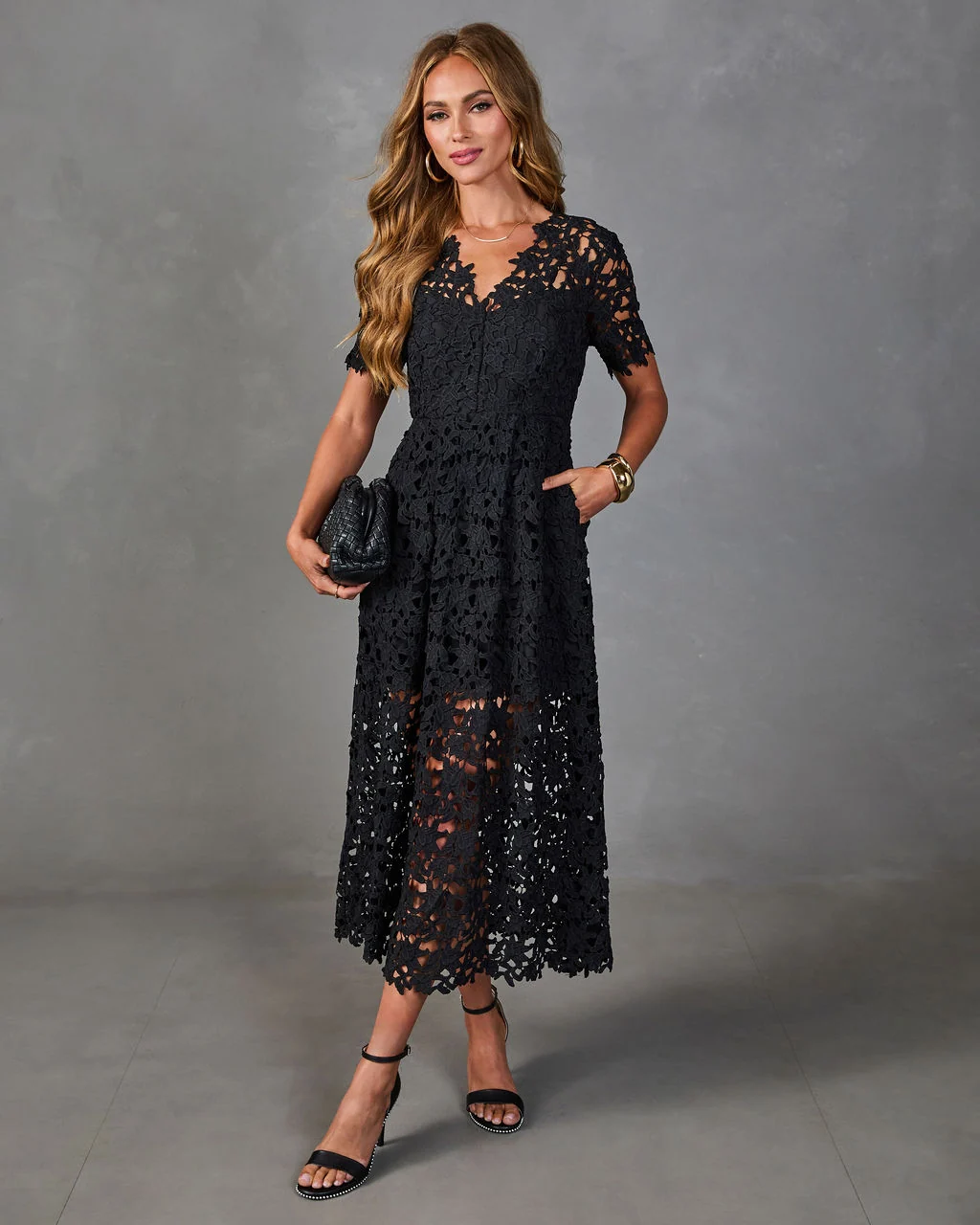 Garcelle Floral Lace Midi Dress