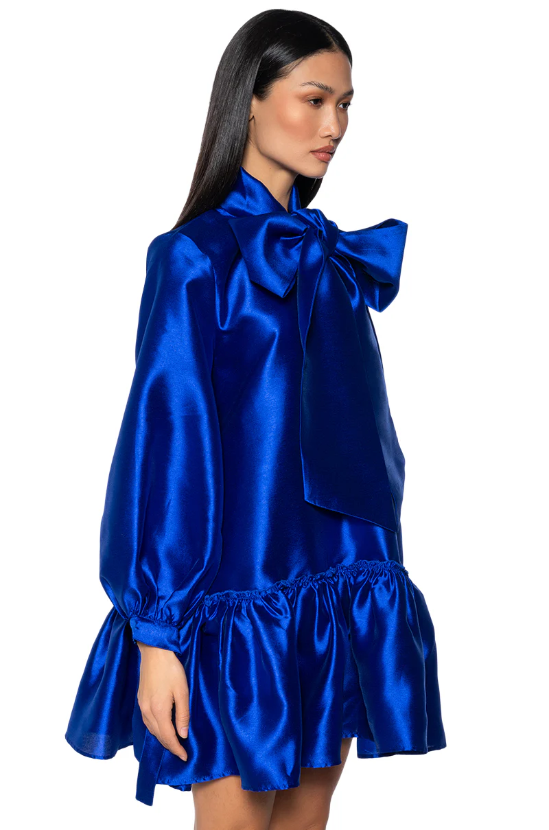Puff Sleeve Drop Waist Mini Dress