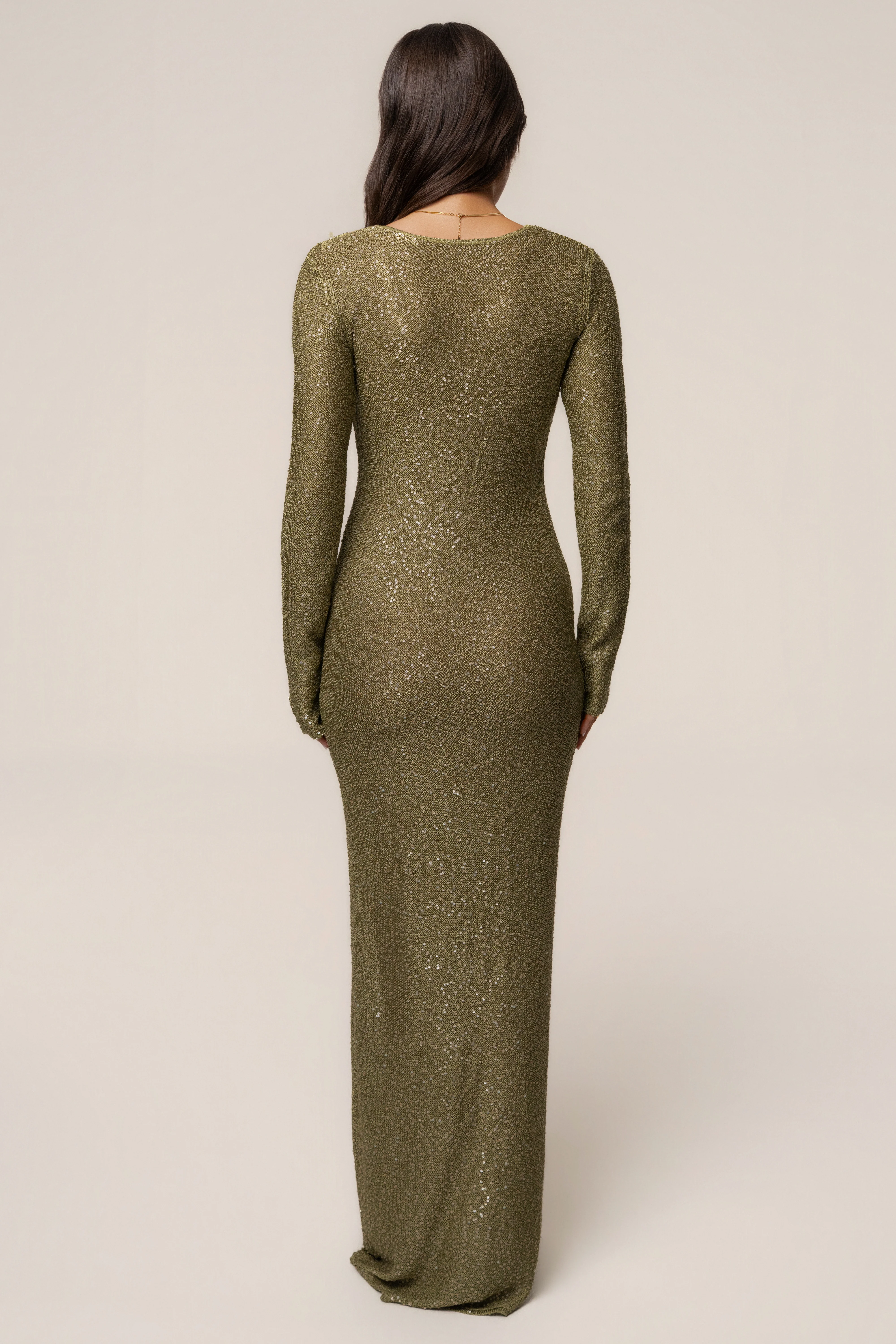 Lime Muse Sequin Maxi Dress