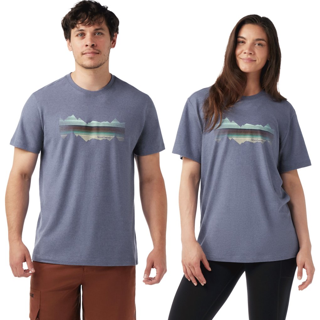 SmartWool Mountain Horizon Graphic Short Sleeve Tee Unisex - P43 nightfall blue