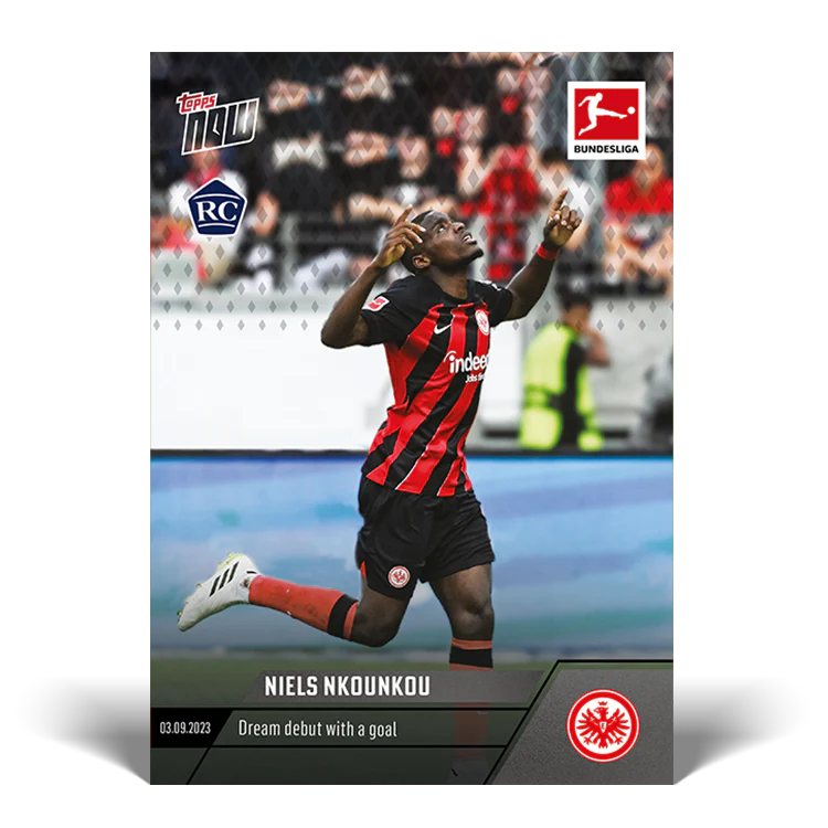 Topps UK - Niels Nkounkou - Dream debut with a goal - Bundesliga TOPPS NOW® Card #20