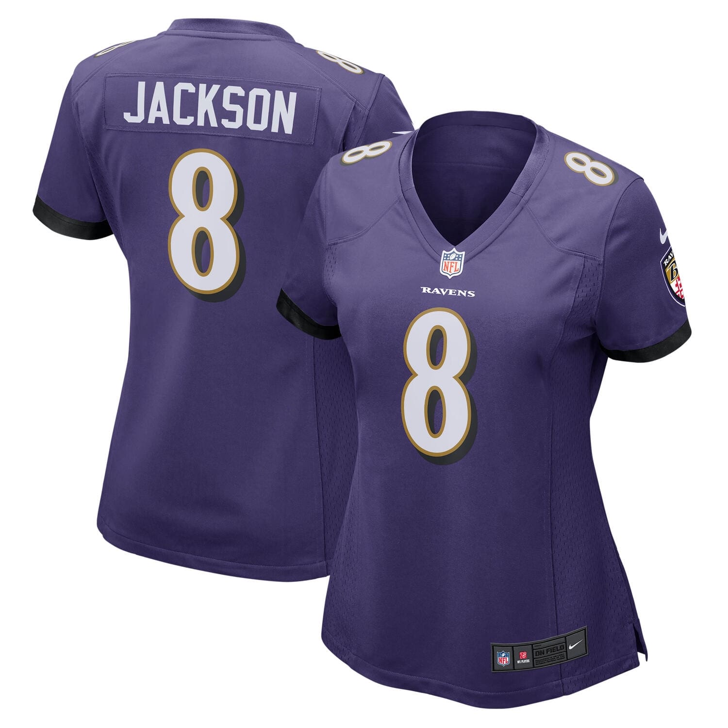 Lamar Jackson #8 Baltimore Ravens Nike Game NFL Jersey Purple (WOMEN'S)