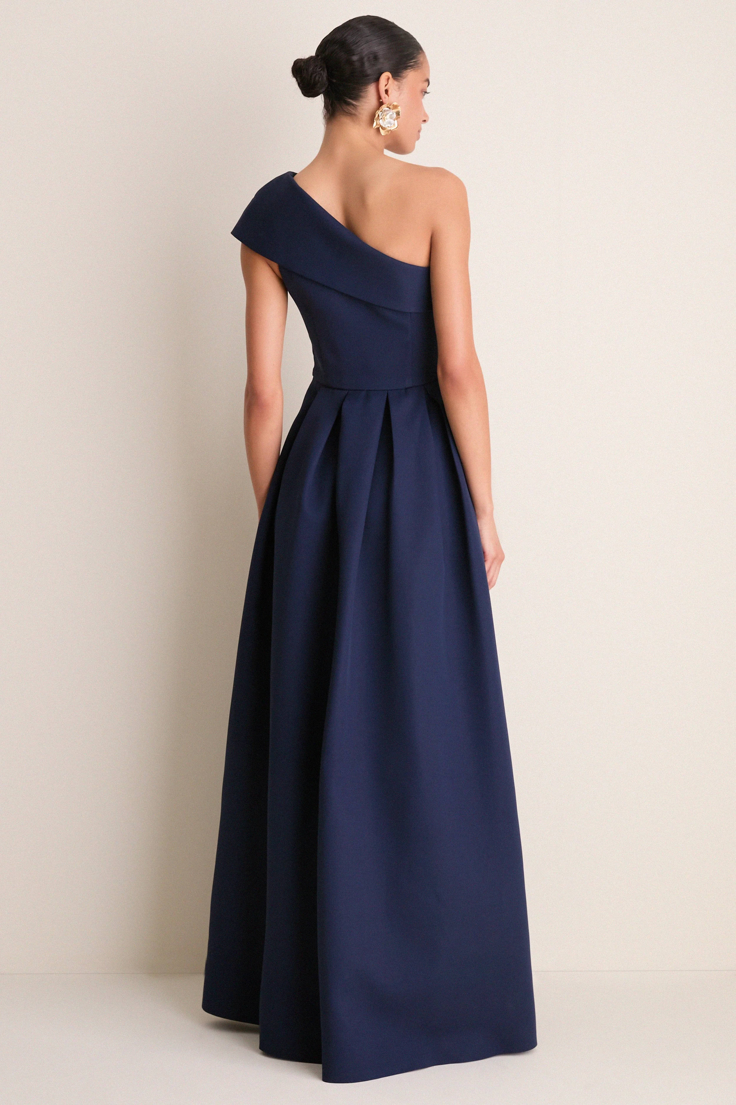 Navy Saphine One Shoulder Gown
