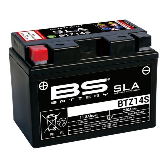 Batterie BS Battery SLA YTZ14S/BTZ14S ferme Type Acide Sans entretien/prête à l'emploiRef : 321808 / 1080704