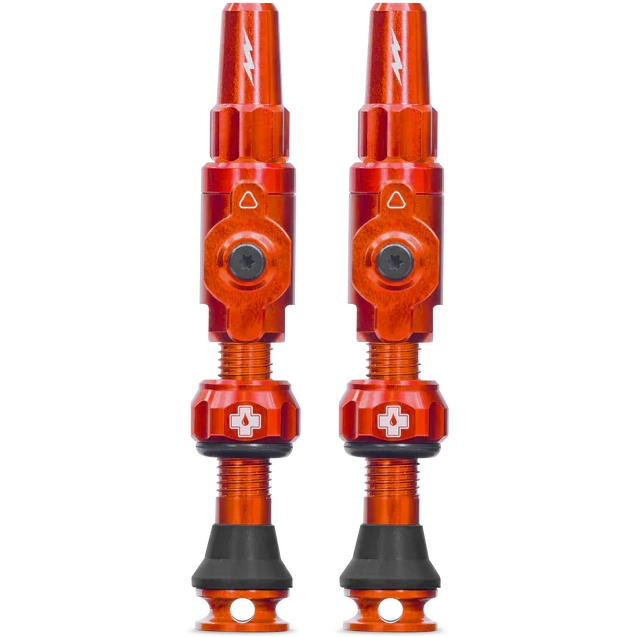 Muc-Off Big Bore Lite Tubeless Valves Set (Pair) - orange