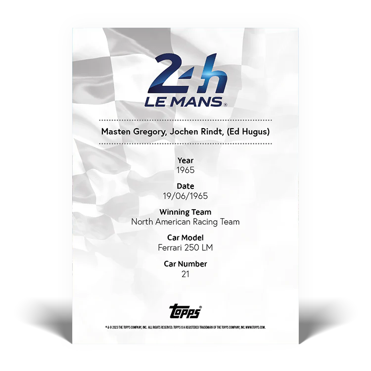 2023 Topps 24H of Le Mans Poster Art #20 - Topps UK
