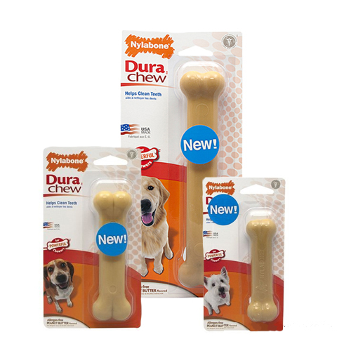 Nylabone Dura Chew Peanut Butter Dog Bone - Regular