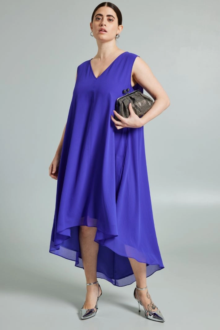 Asymmetric georgette dress - VIOLET
