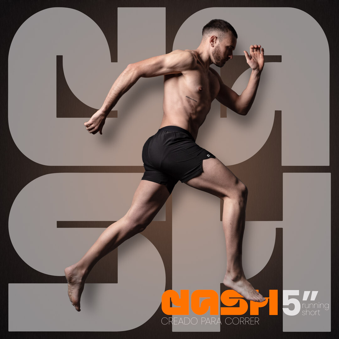 Pants running 5-inch unisex DASH 5″ BLACK
