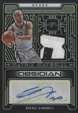 2021/22 Panini Obsidian Matrix Material Manu Ginobili Auto Card 04/10 #MMA-MGI