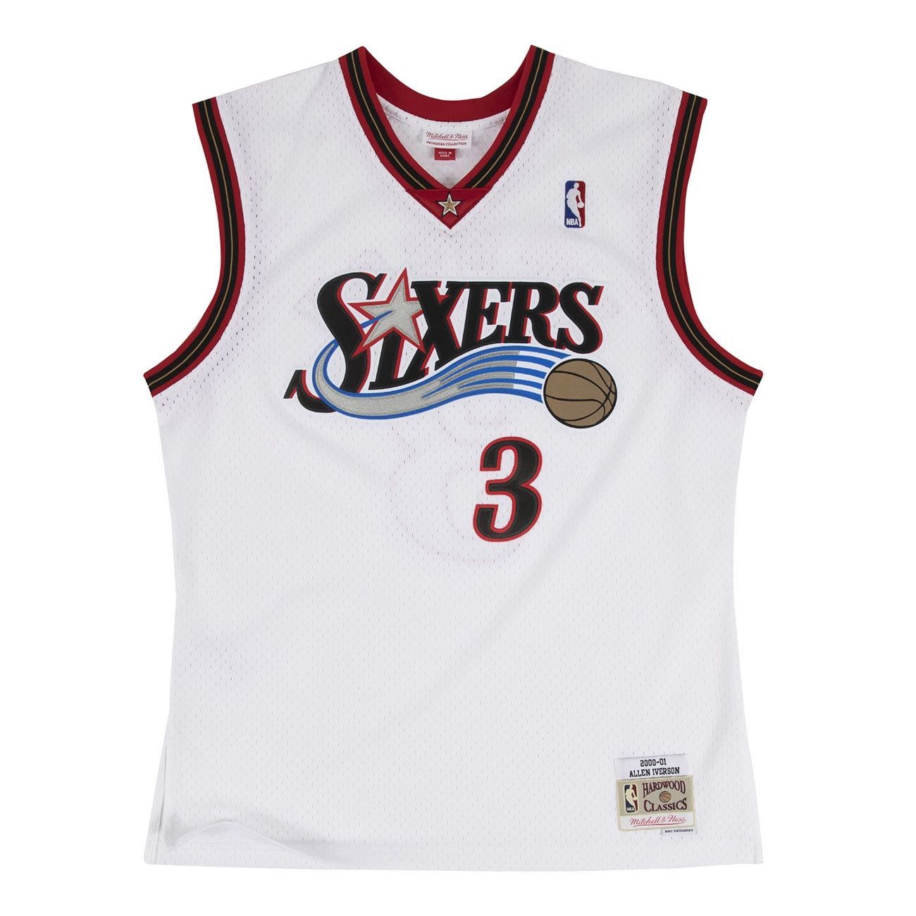 Allen Iverson #3 Philadelphia 76ers 2000-01 Mitchell & Ness Swingman NBA Jersey White