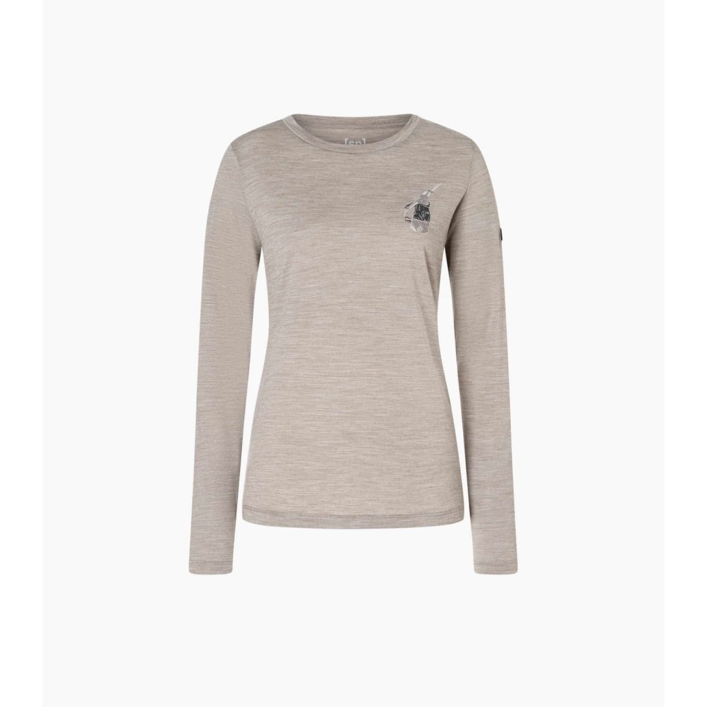 SUPER.NATURAL Lil Ski Bunny Longsleeve Women - Vintage Khaki Melange/Various