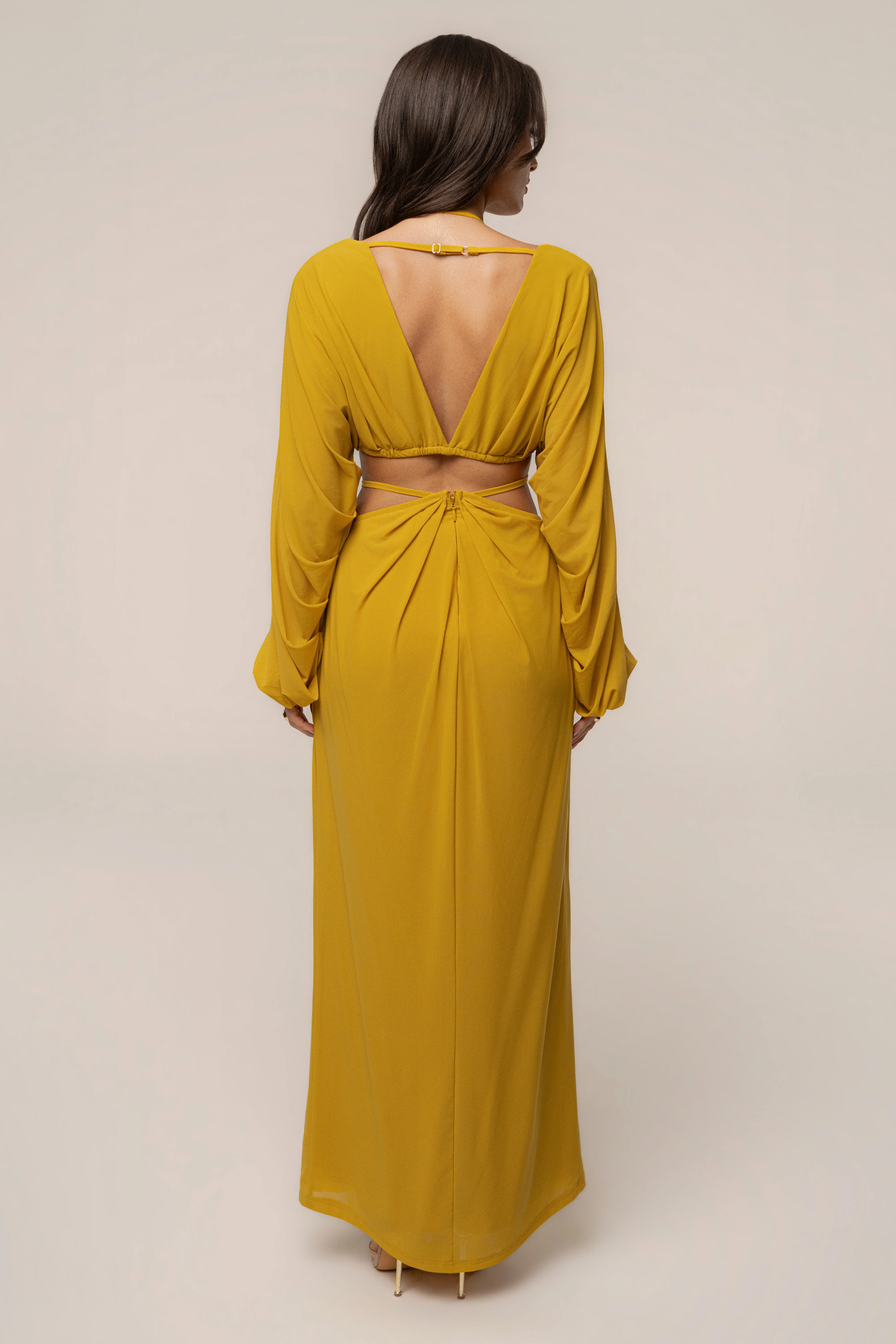 Mustard Selene Draped Top