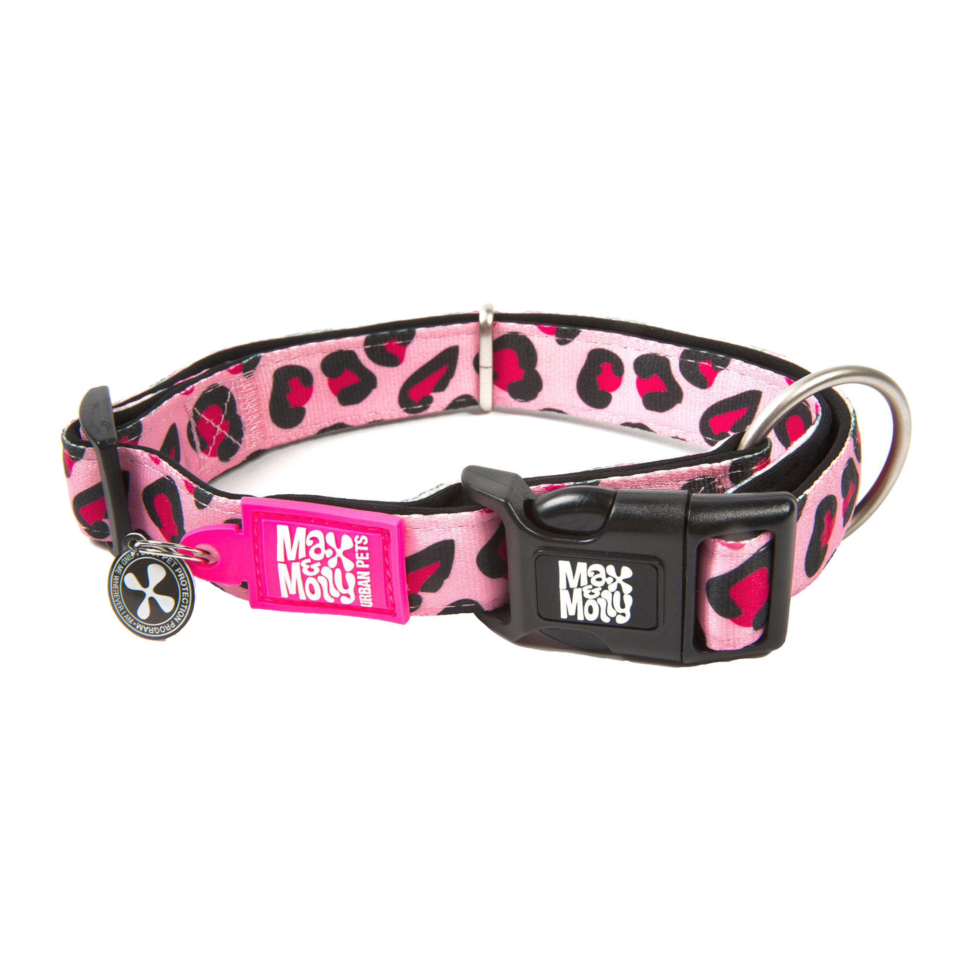 Max & Molly Smart ID Collar - Leopard Pink - XS