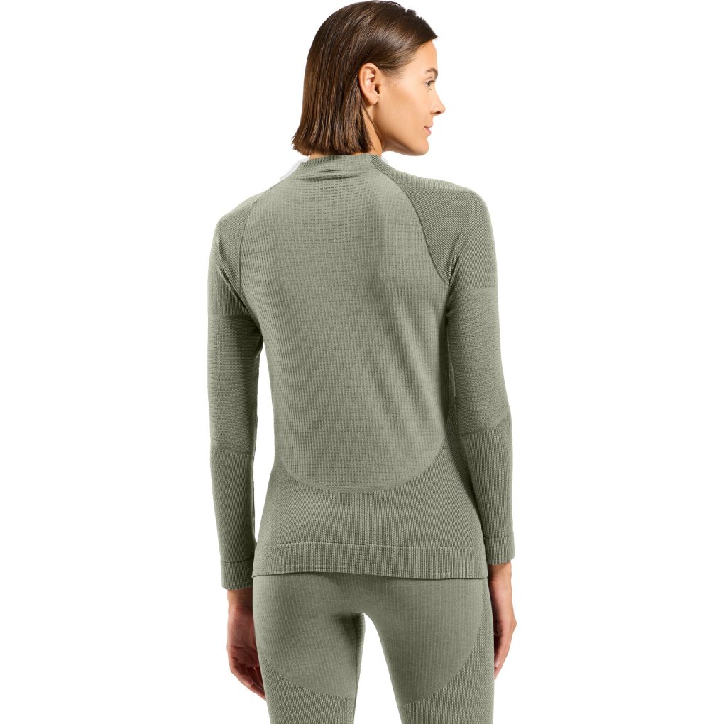 Odlo Seamless Performance Wool Crewneck Base Layer Top Women - shadow