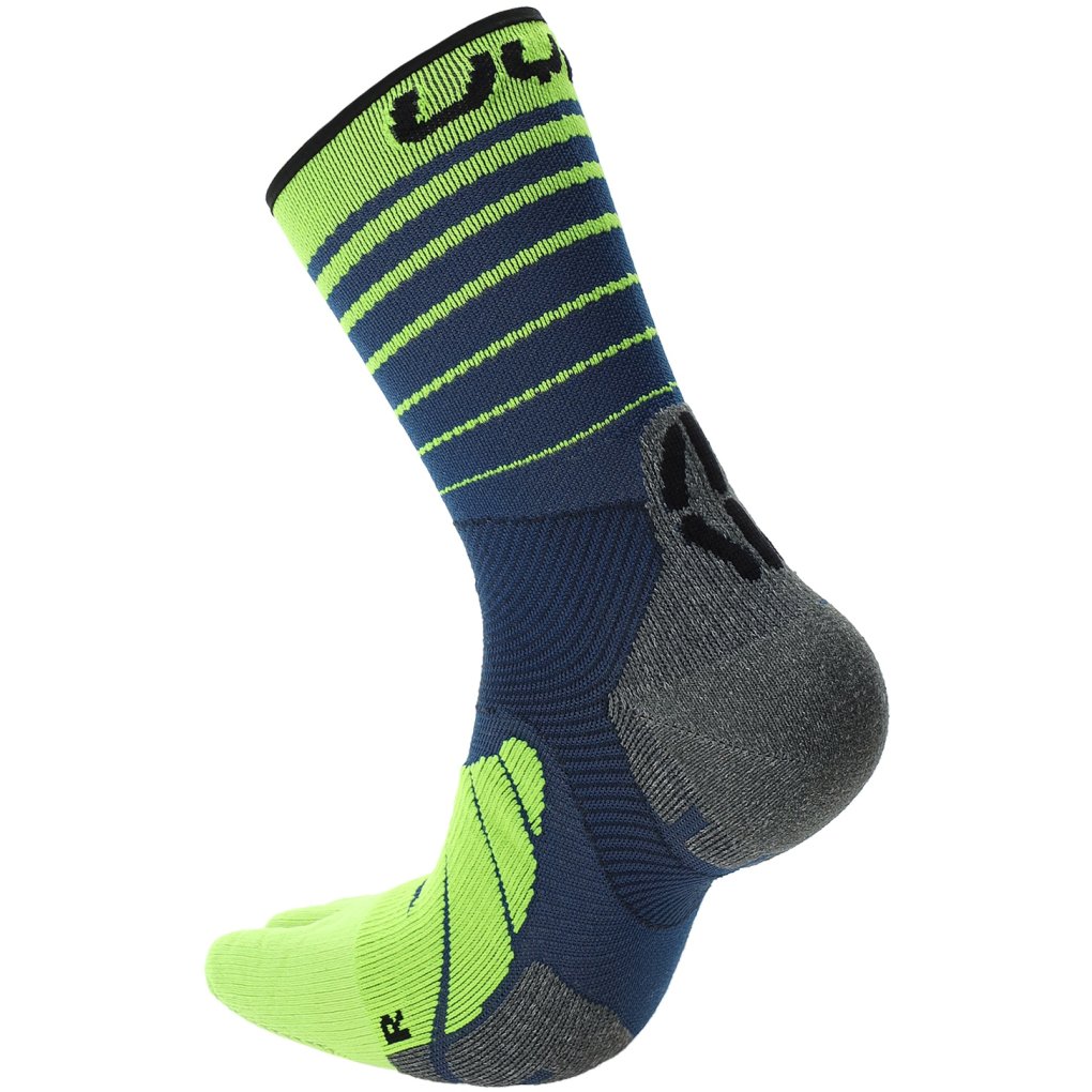 UYN Runner's Five Socks Men - Blue/Yellow Fluo