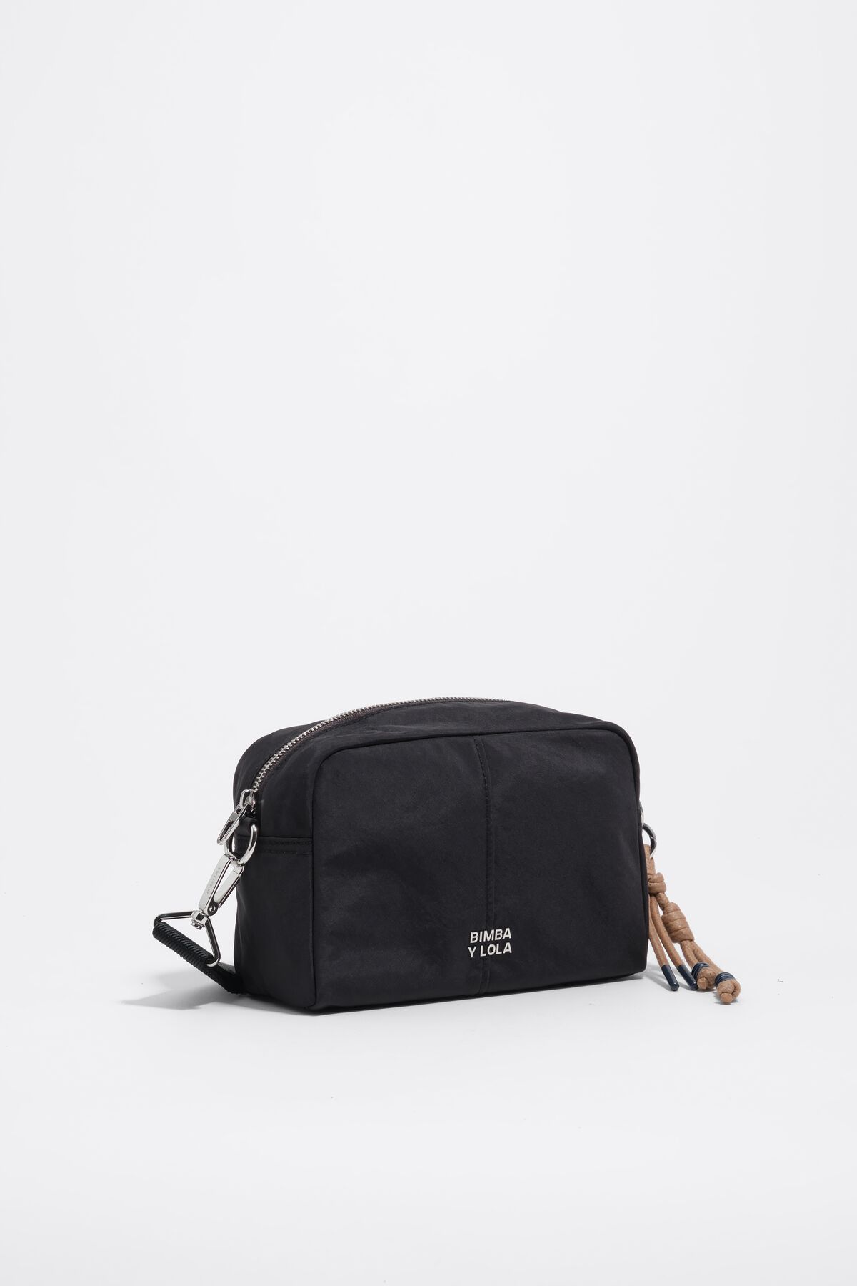 Graphite nylon crossbody bag