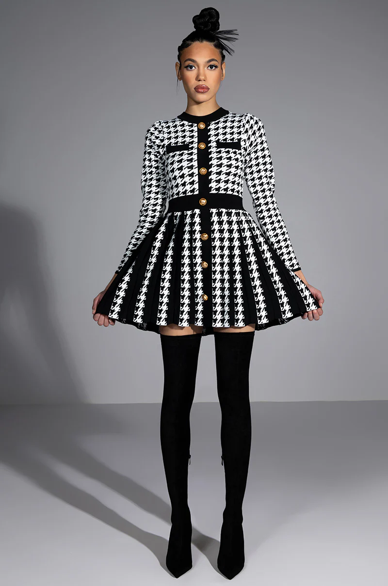 Catalina Knit Flared Skirt Mini Dress