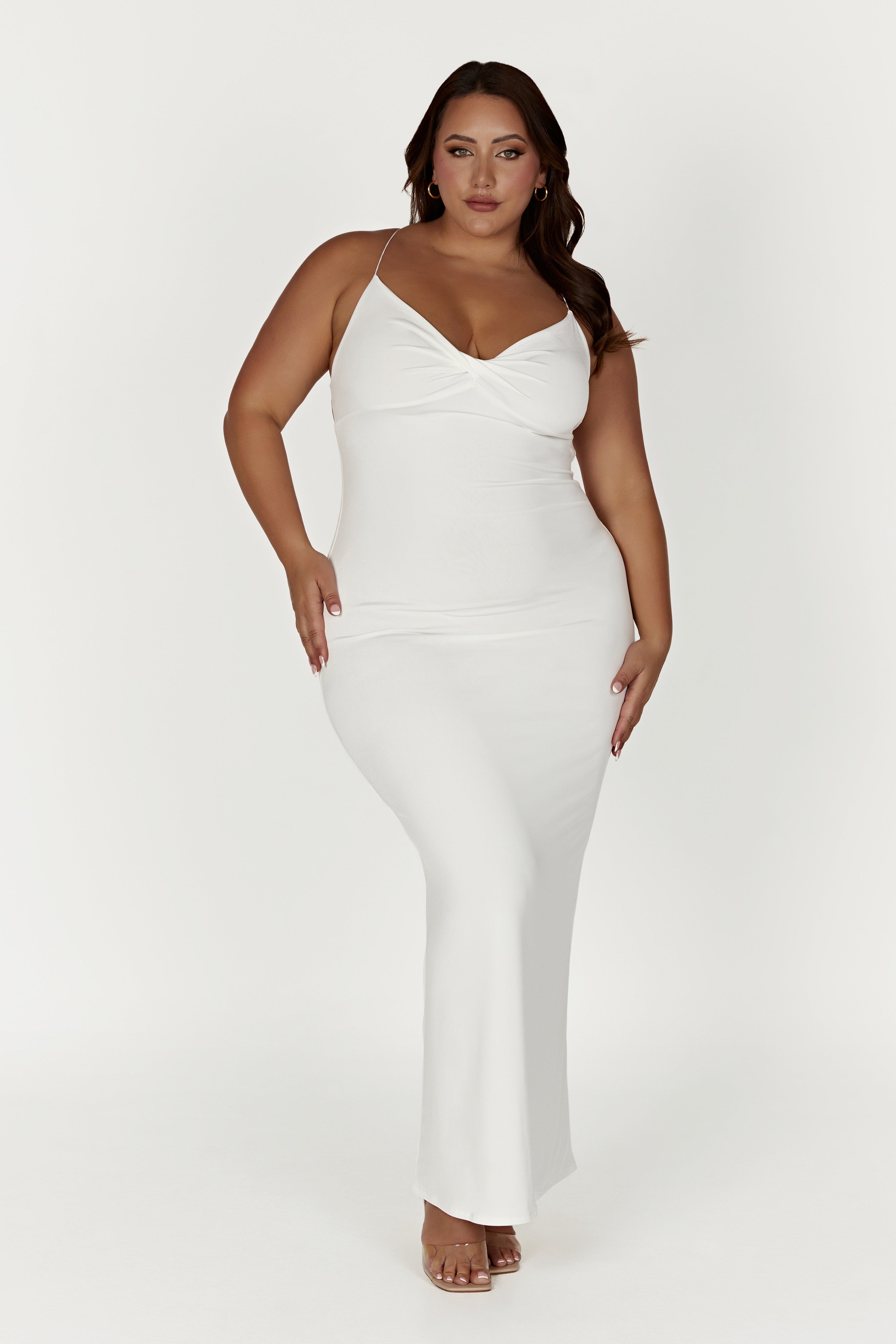 MESHKI Sinead Twist Maxi Dress - White