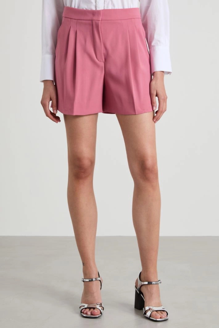 Wool crepe shorts - PINK