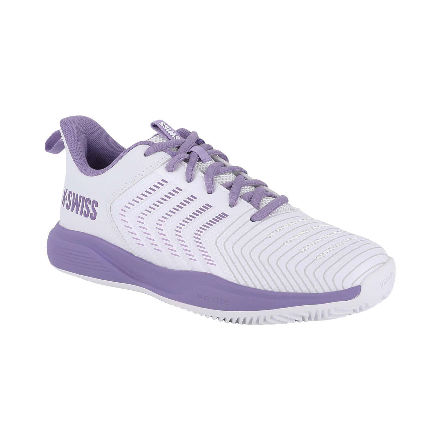 KSWISS ULTRASHOT LIGHT CLAY WHITE/PURPLE WOMEN 94742-151-M