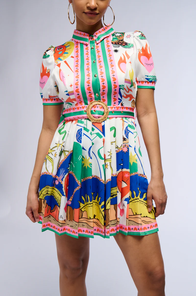 Angelica Printed Mini Dress