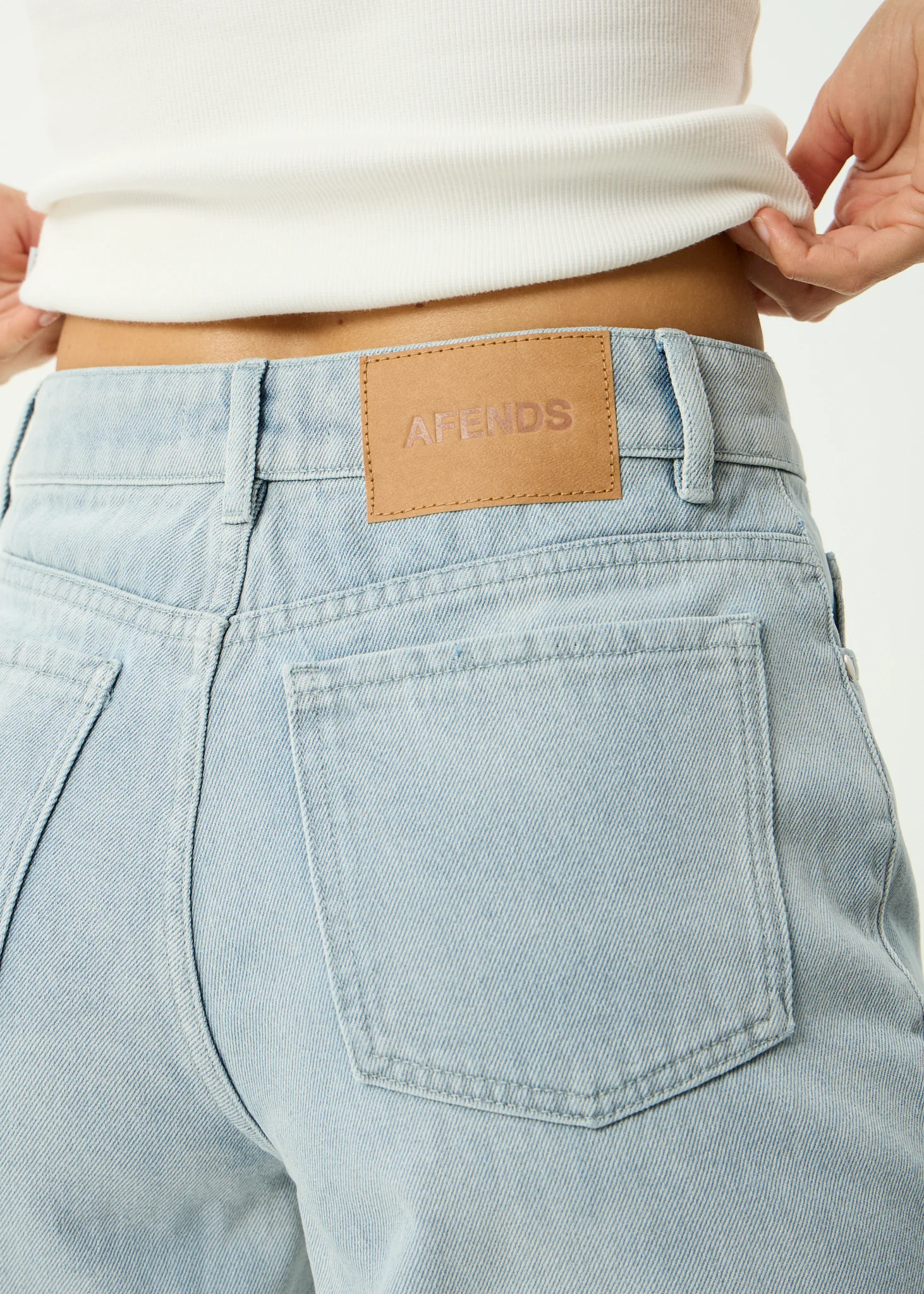 AFENDS Womens Leila - Straight Leg Jeans - Stone Blue