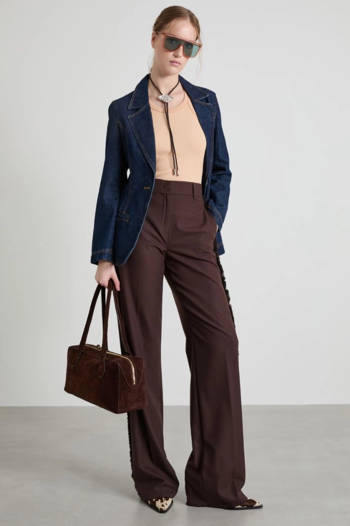 Fringed trousers - BROWN