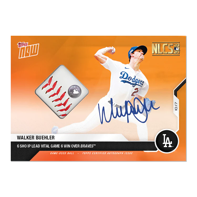 On-Card Auto-Relic # to 5 - Walker Buehler - MLB TOPPS NOW® Card 433E