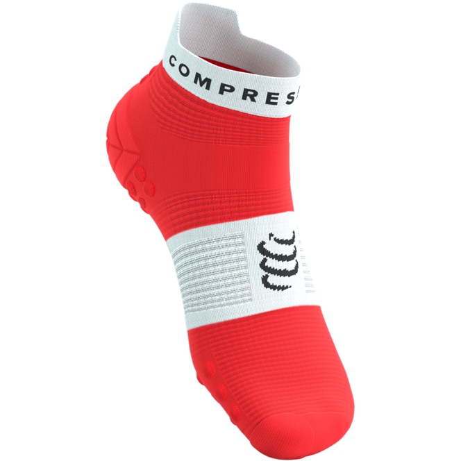 Compressport Pro Racing Compression Socks v4.0 Run Low - fluo red/white